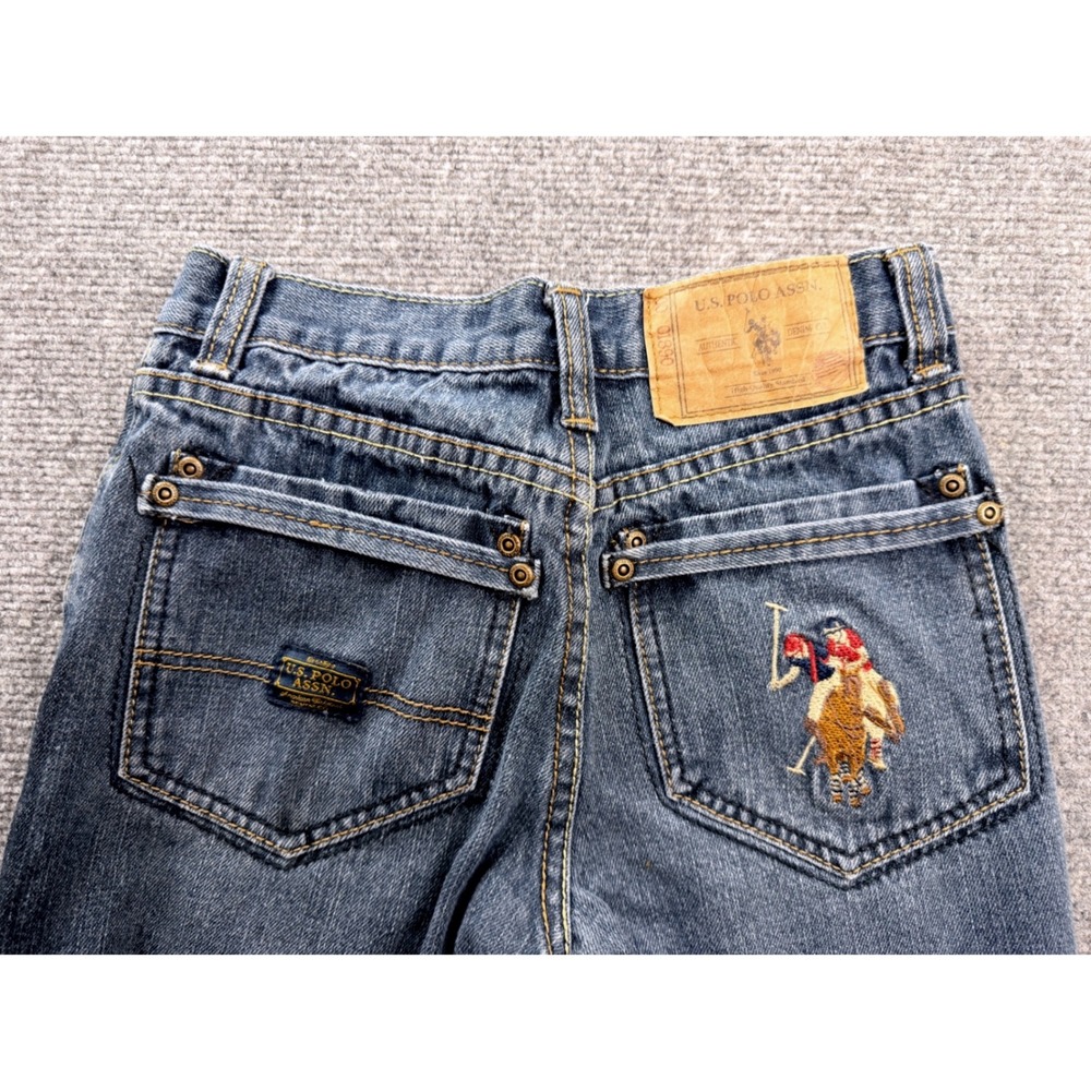 US Polo Assn Kids Boys Size 12 Slim Straight Jeans Blue Denim Embroidered Vtg - Picture 4 of 12